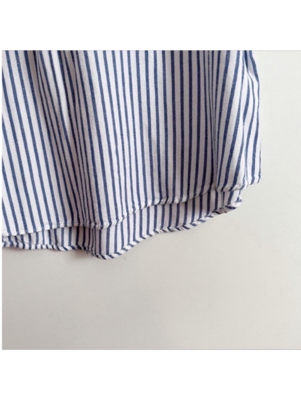 Harper Francesca's blouse white blue striped dolman sleeves high low - Picture 3 of 9